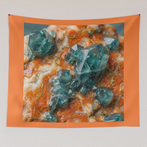 Item preview, Blue Green Tourmaline Crystals in Marble designed and sold by Tridentulus.