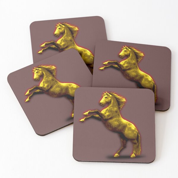 Item preview, Golden Horse 3D Render – Majestic Rearing Stallion Art designed and sold by Massimo Righi.