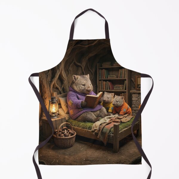 Item preview, Wombats Enjoy a Book in Their Burrow designed and sold by Tridentulus.