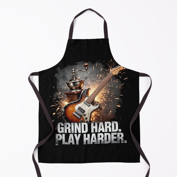 Item preview, coffee and metal music GRIND HARD. PLAY HARDER designed and sold by Uglyandcute.