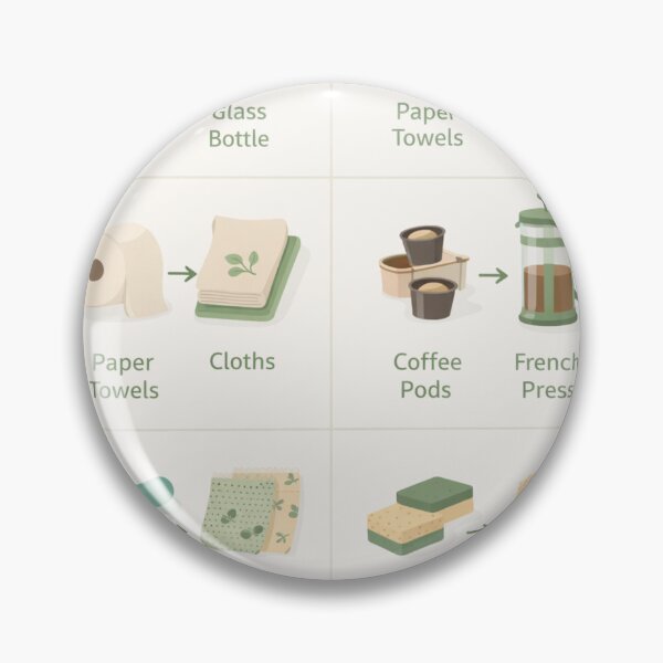 Item preview, Eco Kitchen Swaps Sustainable Living Guide Infographic Poster designed and sold by goodcrystals.