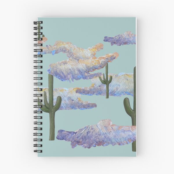 Item preview, Western Country Desert - Unique Collage of Sketched Cacti and Acrylic Painted Clouds designed and sold by Uplifting Vib'n Design and Decor .
