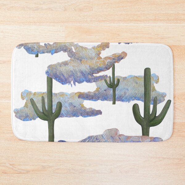 Item preview, Western Country Desert - Unique Collage of Sketched Cacti and Acrylic Painted Clouds designed and sold by Uplifting Vib'n Design and Decor .