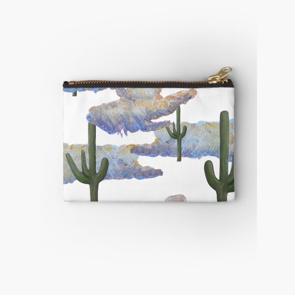 Item preview, Western Country Desert - Unique Collage of Sketched Cacti and Acrylic Painted Clouds designed and sold by Uplifting Vib'n Design and Decor .