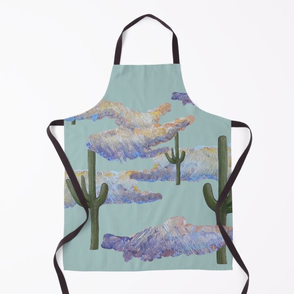 Item preview, Western Country Desert - Unique Collage of Sketched Cacti and Acrylic Painted Clouds designed and sold by Uplifting Vib'n Design and Decor .