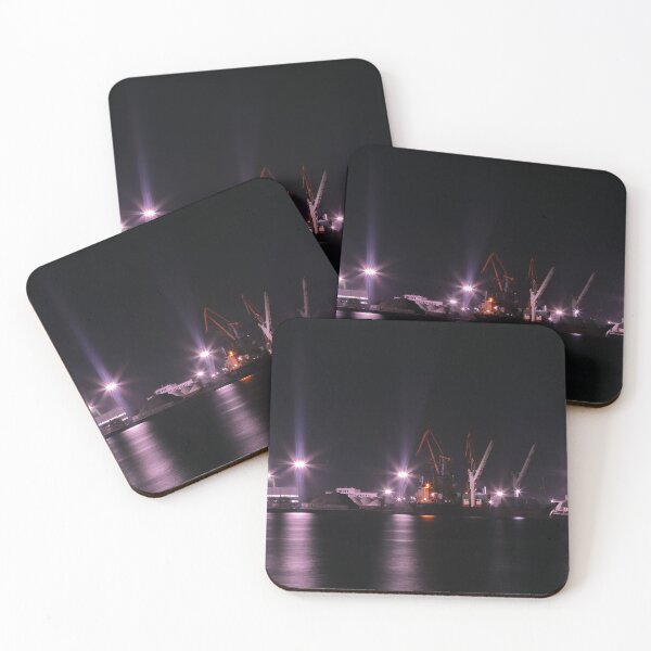 Item preview, Night Harbor Lights Reflecting On Dark Water designed and sold by Holub Art Studio & design.