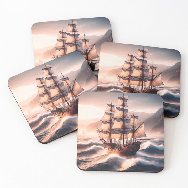 Item preview, Vintage Galleon Ship Sailing Through Stormy Waves designed and sold by Holub Art Studio & design.