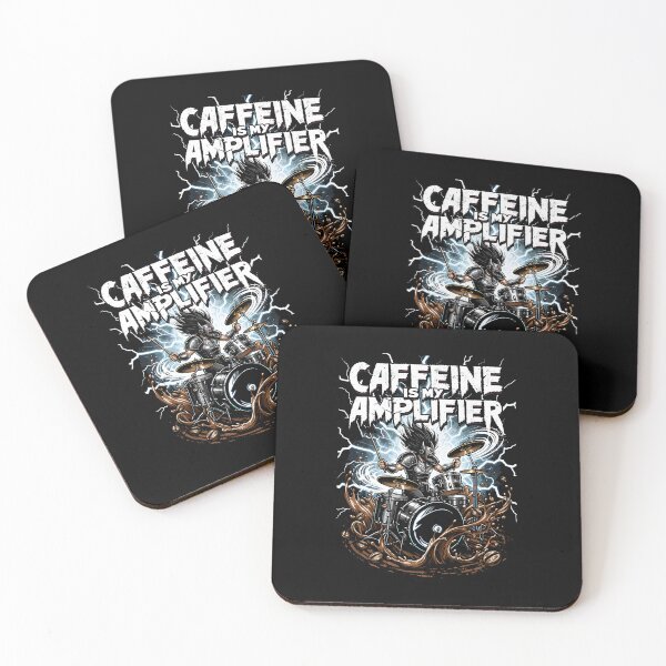 Item preview, coffee and metal music CAFFEINE IS MY AMPLIFIER designed and sold by Uglyandcute.