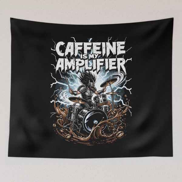 Item preview, coffee and metal music CAFFEINE IS MY AMPLIFIER designed and sold by Uglyandcute.