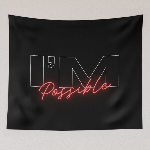 Item preview, "I'm Possible - Black and White Motivational Art" designed and sold by DANISH_SHAIKH.