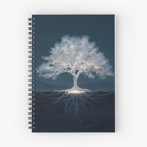 Item preview, beautiful, unique white tree of life with glowing roots designed and sold by dcrc.