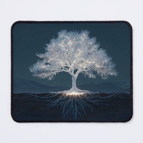 Item preview, beautiful, unique white tree of life with glowing roots designed and sold by dcrc.