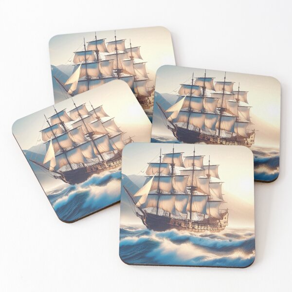Item preview, Vintage Galleon Ship Sailing Through Stormy Waves designed and sold by Holub Art Studio & design.
