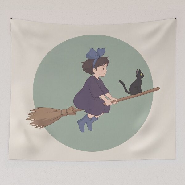 Item preview, Kiki’s Delivery Service Minimalist Poster – Retro Anime Witch Wall Art, Cozy Ghibli-Inspired Decor designed and sold by AbstractAuraArt.