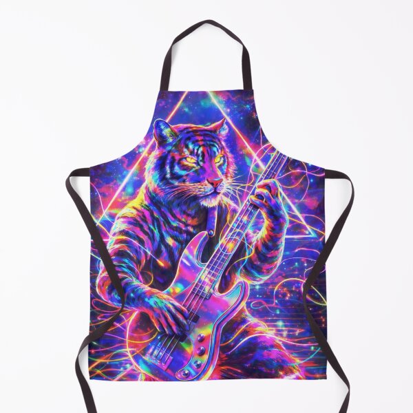 Item preview, Neon Bass Tiger – Cosmic Synthwave Album Art designed and sold by LuxuryApparels.