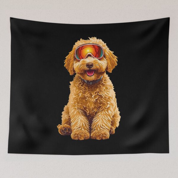 Item preview, Powder-Ready Goldendoodle – Cute Ski Dog Art for Dog Lovers & Avid Skiers designed and sold by Fredster1966.