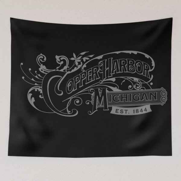Item preview, Copper Harbor Michigan Vintage Ornamental Typography designed and sold by American Travels.