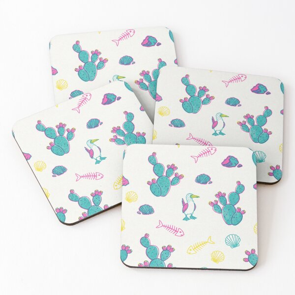 Item preview, Cozy pastel mood cactus, bird, shell, fishbone pattern designed and sold by Virtual-Studio-Geebaki.