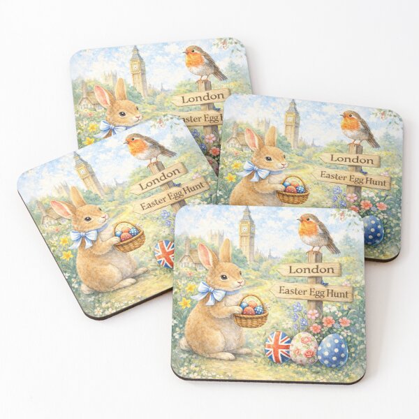 Item preview, Happy Easter – London Easter Egg Hunt Watercolour designed and sold by inspired-works.