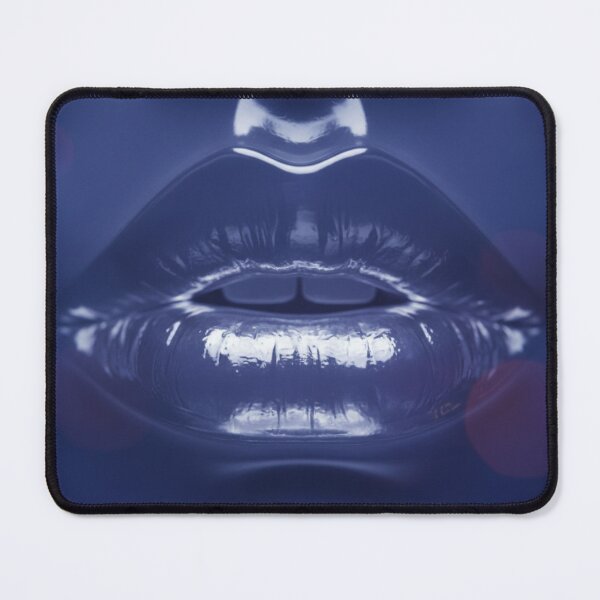 Item preview, BLUE CHROME LIPS - Cyber Beauty Art - Glossy designed and sold by Urban-InkStudio.