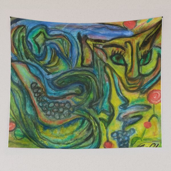 Item preview, Feline Dreamscape with Grapes and Bloom designed and sold by LuxuryApparels.