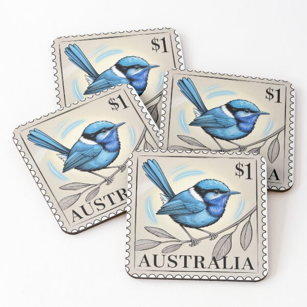 Item preview, Australian Postage Stamp Superb Fairy Wren designed and sold by Wennebabs.