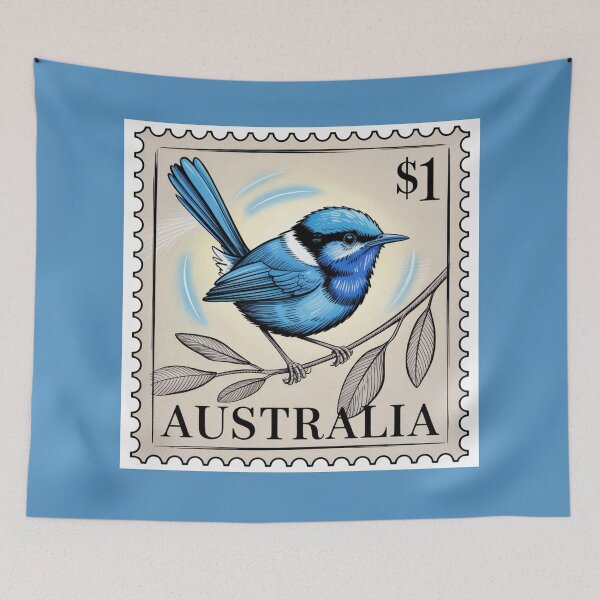 Item preview, Australian Postage Stamp Superb Fairy Wren designed and sold by Wennebabs.