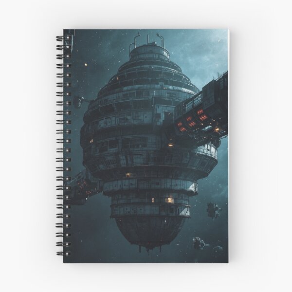 Item preview, Ashfall Files | Orbital Station Exterior | Noir Sci-Fi Space Station Art designed and sold by Element Horizon Studio.