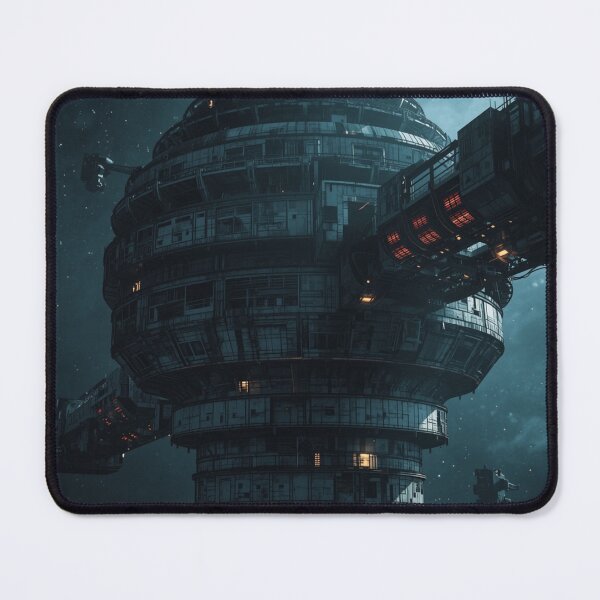 Item preview, Ashfall Files | Orbital Station Exterior | Noir Sci-Fi Space Station Art designed and sold by Element Horizon Studio.