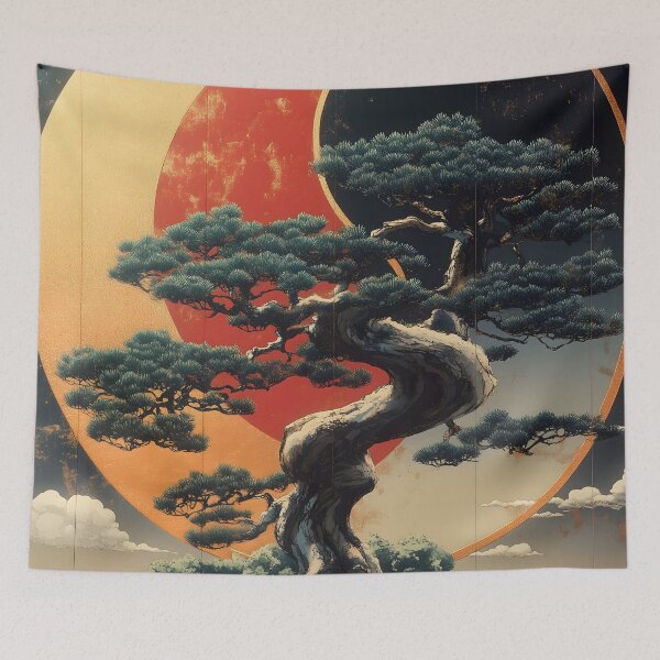 Item preview, Japanese Landscape Bonsai Tree Sacred Moon Harmony designed and sold by mildaclairmo.