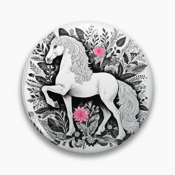 Item preview, Gallant Horse with pink flowers  designed and sold by NativeGraffix.