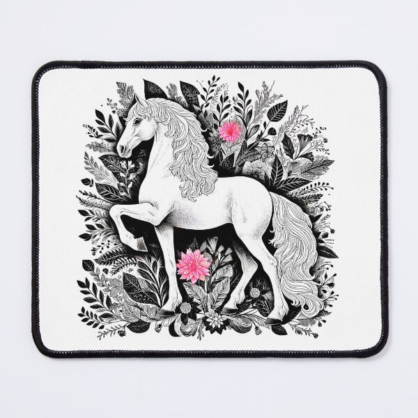 Item preview, Gallant Horse with pink flowers  designed and sold by NativeGraffix.
