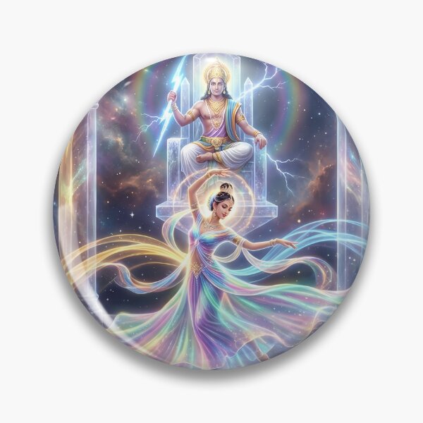 Item preview, Divine Apsara Dance Before Sun and Moon Gods – Mythological Indian Art Print designed and sold by sugato123.