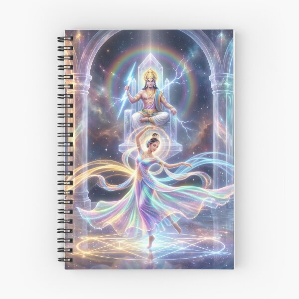 Item preview, Divine Apsara Dance Before Sun and Moon Gods – Mythological Indian Art Print designed and sold by sugato123.