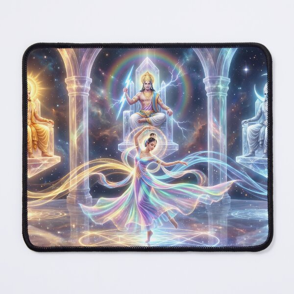 Item preview, Divine Apsara Dance Before Sun and Moon Gods – Mythological Indian Art Print designed and sold by sugato123.