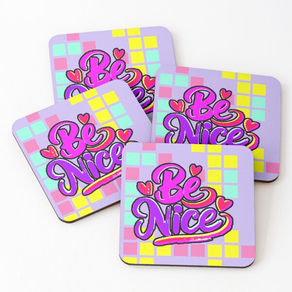Item preview, Be Nice – Positive Phrase with Hearts in Purple and Pink designed and sold by AstronautMerch.