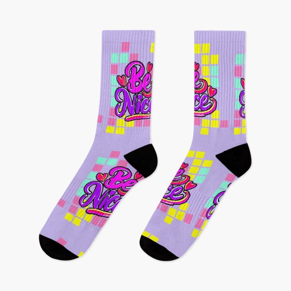 Item preview, Be Nice – Positive Phrase with Hearts in Purple and Pink designed and sold by AstronautMerch.