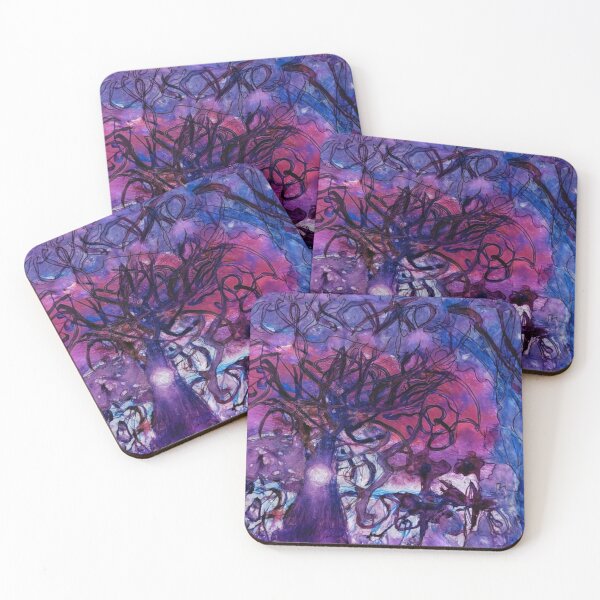 Item preview, Moonlit Tangle: Abstract Tree in Violet Storm designed and sold by LuxuryApparels.