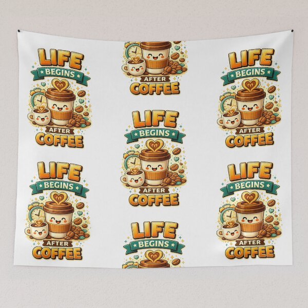 Item preview, Life Begins After Coffee Coffee Lover Art designed and sold by DailyVibesLab.
