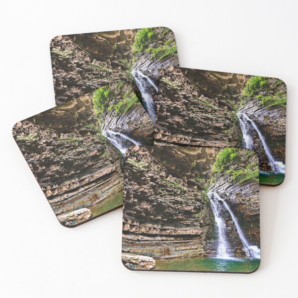 Item preview, Majestic Mountain Waterfall Flowing Down Layered Rocks designed and sold by Holub Art Studio & design.