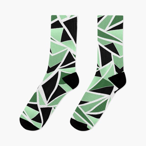Item preview, Abstract geometric pattern in black and green tones  designed and sold by fuzzyfox.