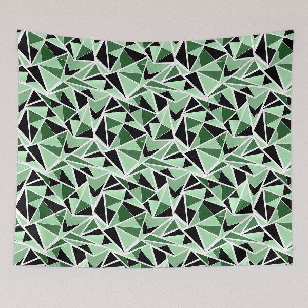Item preview, Abstract geometric pattern in black and green tones designed and sold by fuzzyfox.