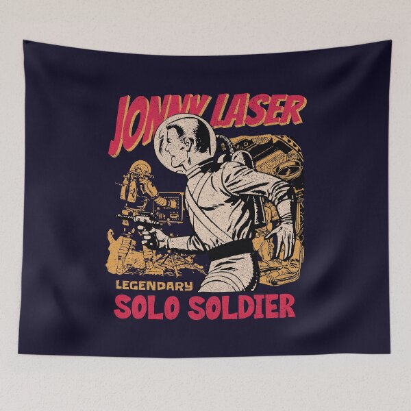 Item preview, Johnny Laser Legendary Solo Space Soldier Retro Vintage designed and sold by scooterbaby.