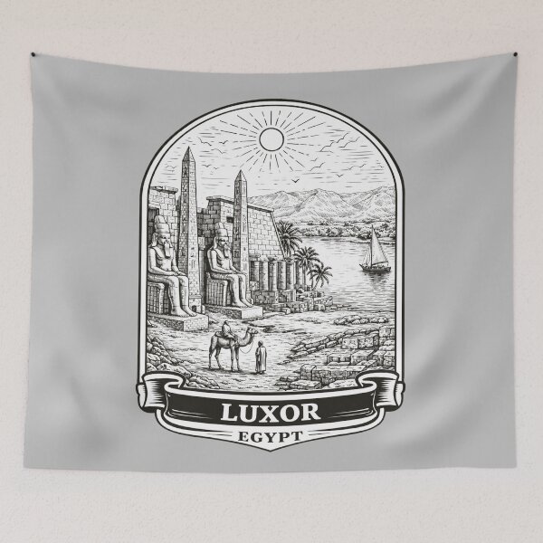 Item preview, Luxor, Egypt Line Art Illustration designed and sold by Myra365Art.