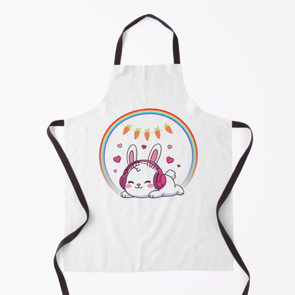Item preview, Sleeping Bunny with Headphones - Cute Rabbit Listening to Music in Rainbow Circle designed and sold by Love3Happy.