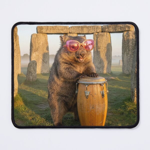 Item preview, Wombat Plays Conga Drum at Stonehenge designed and sold by Tridentulus.