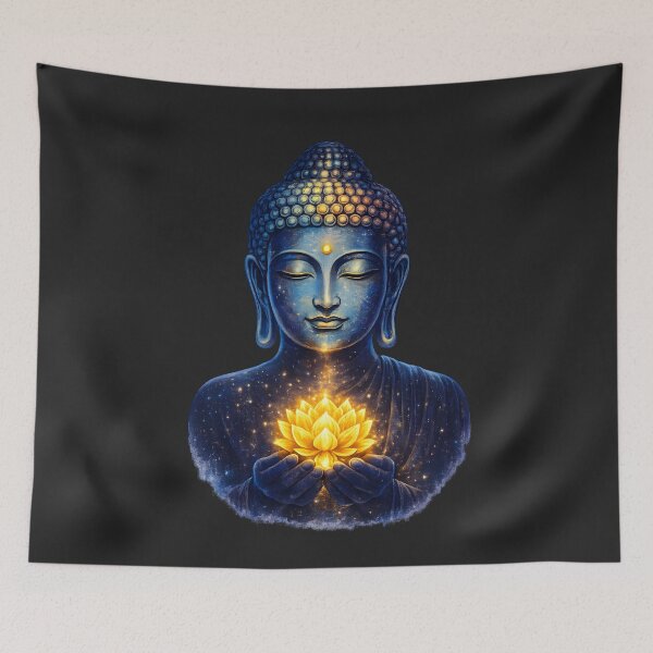 Item preview, Cosmic Blue Buddha Art – Golden Lotus Spiritual Meditation Design designed and sold by Trove Designs.