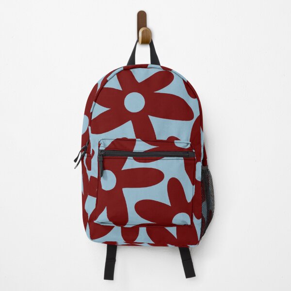 Item preview, Daisy Time Cute Retro Floral Pattern in Light Blue and Deep Burgundy designed and sold by kierkegaard.
