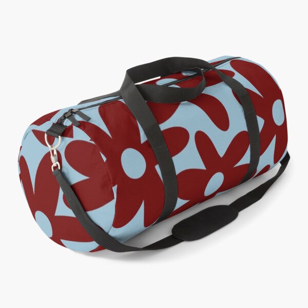 Item preview, Daisy Time Cute Retro Floral Pattern in Light Blue and Deep Burgundy designed and sold by kierkegaard.