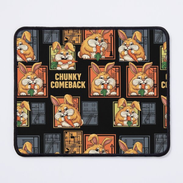 Item preview, CHUNKY COMEBACK Seamless Pattern Funny Rabbit designed and sold by lowbatterydept.